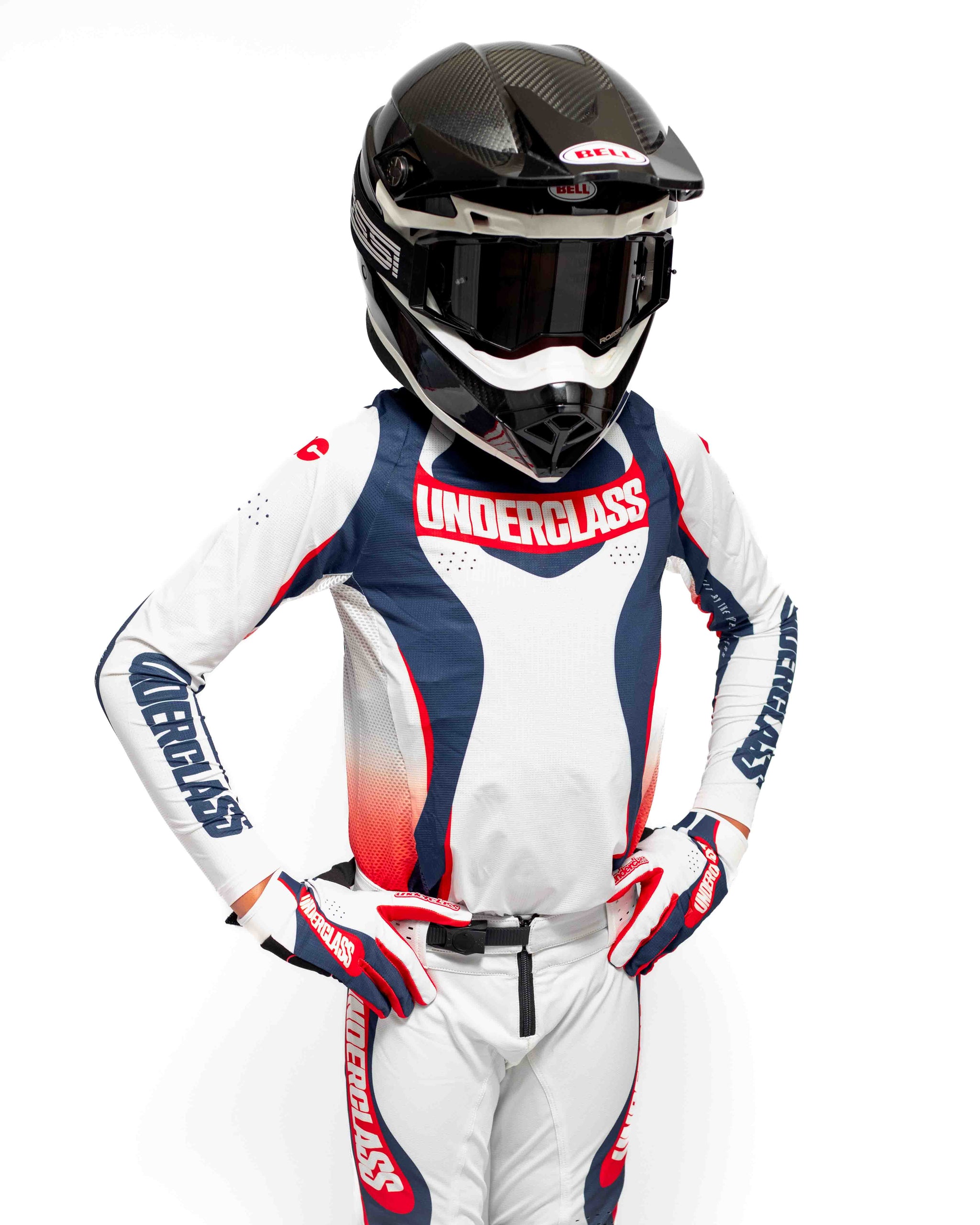 UCMX PRO Flow White Navy Youth Full Kit
