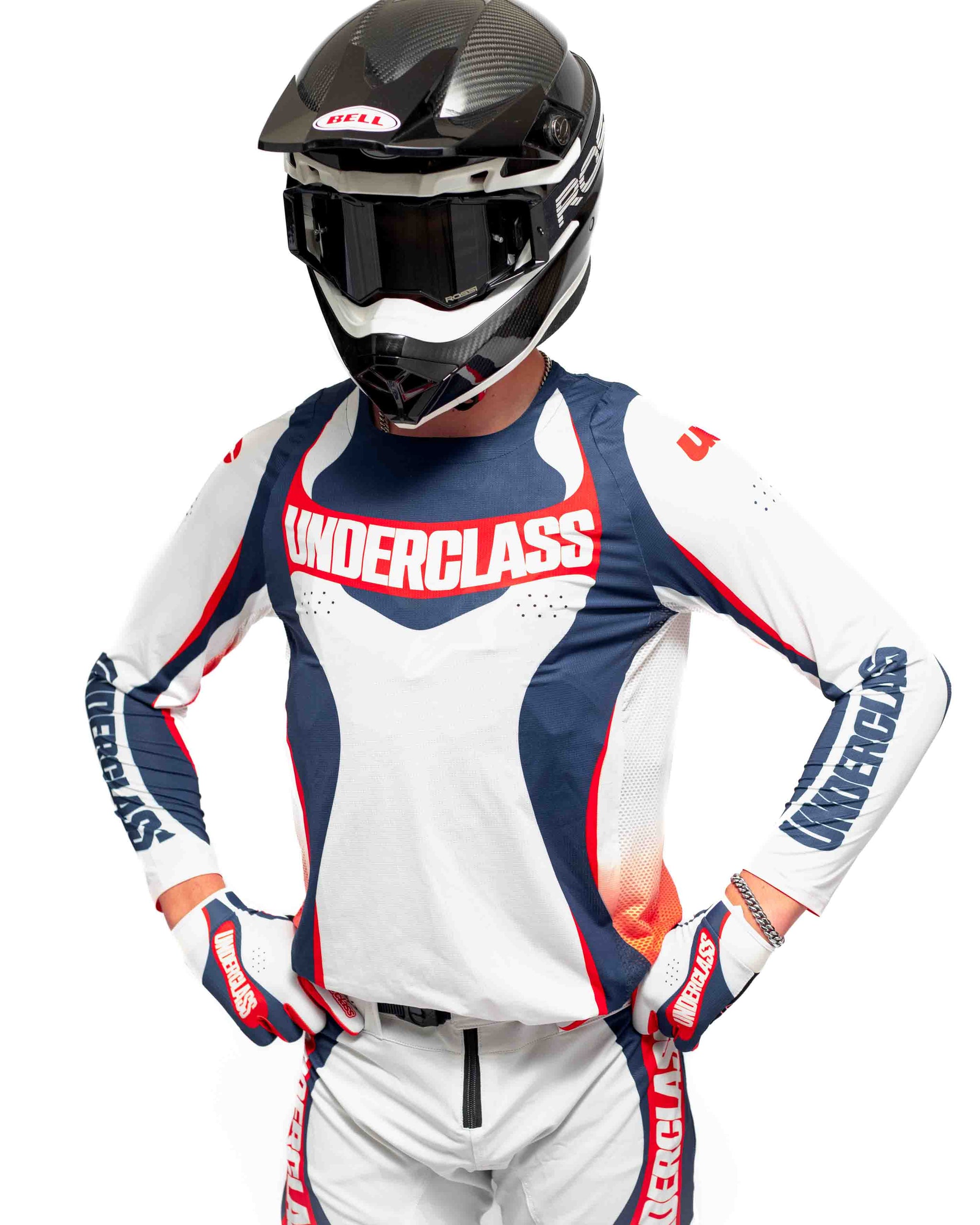 UCMX PRO Flow White Navy Jersey