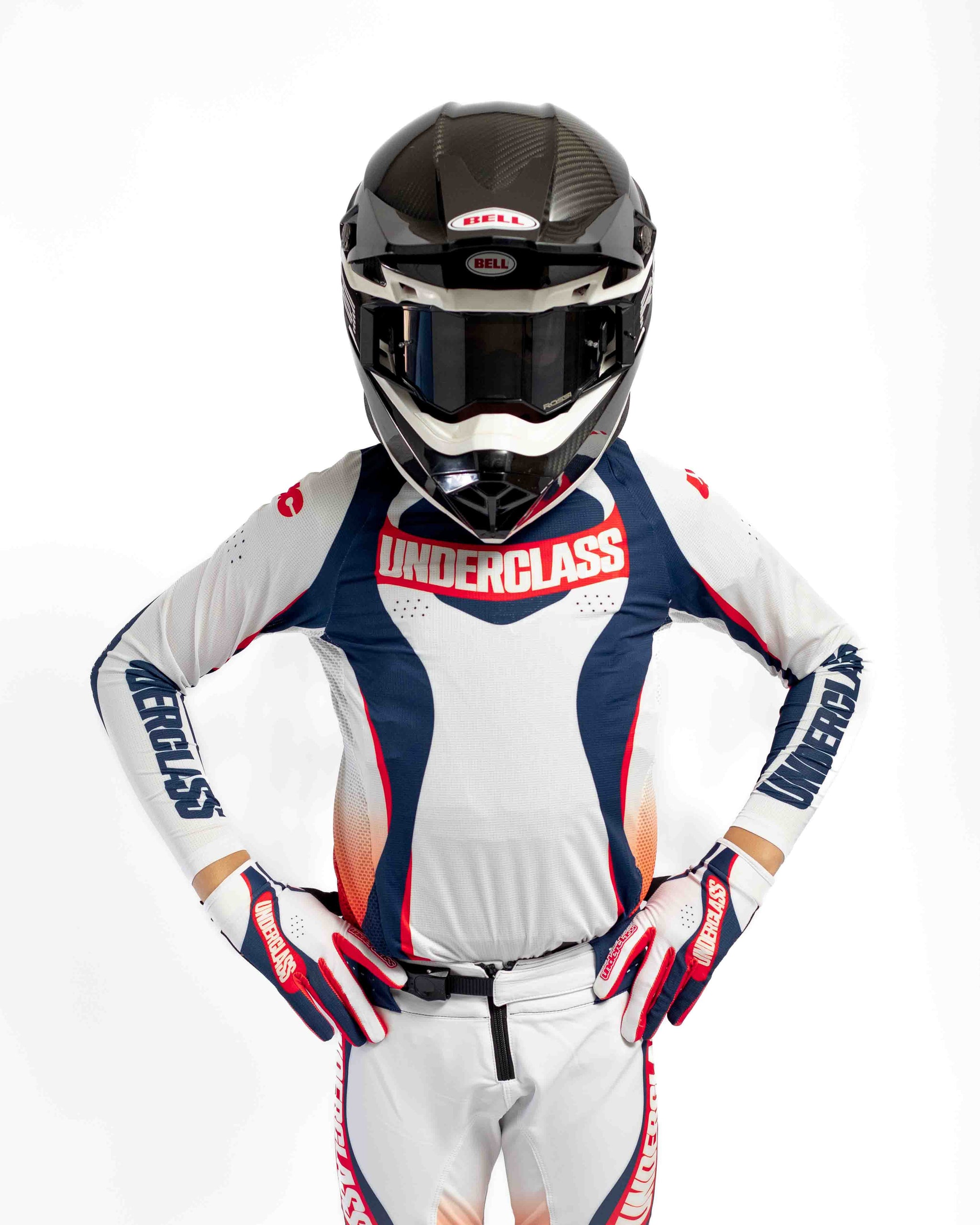 UCMX PRO Flow White Navy Youth Jersey