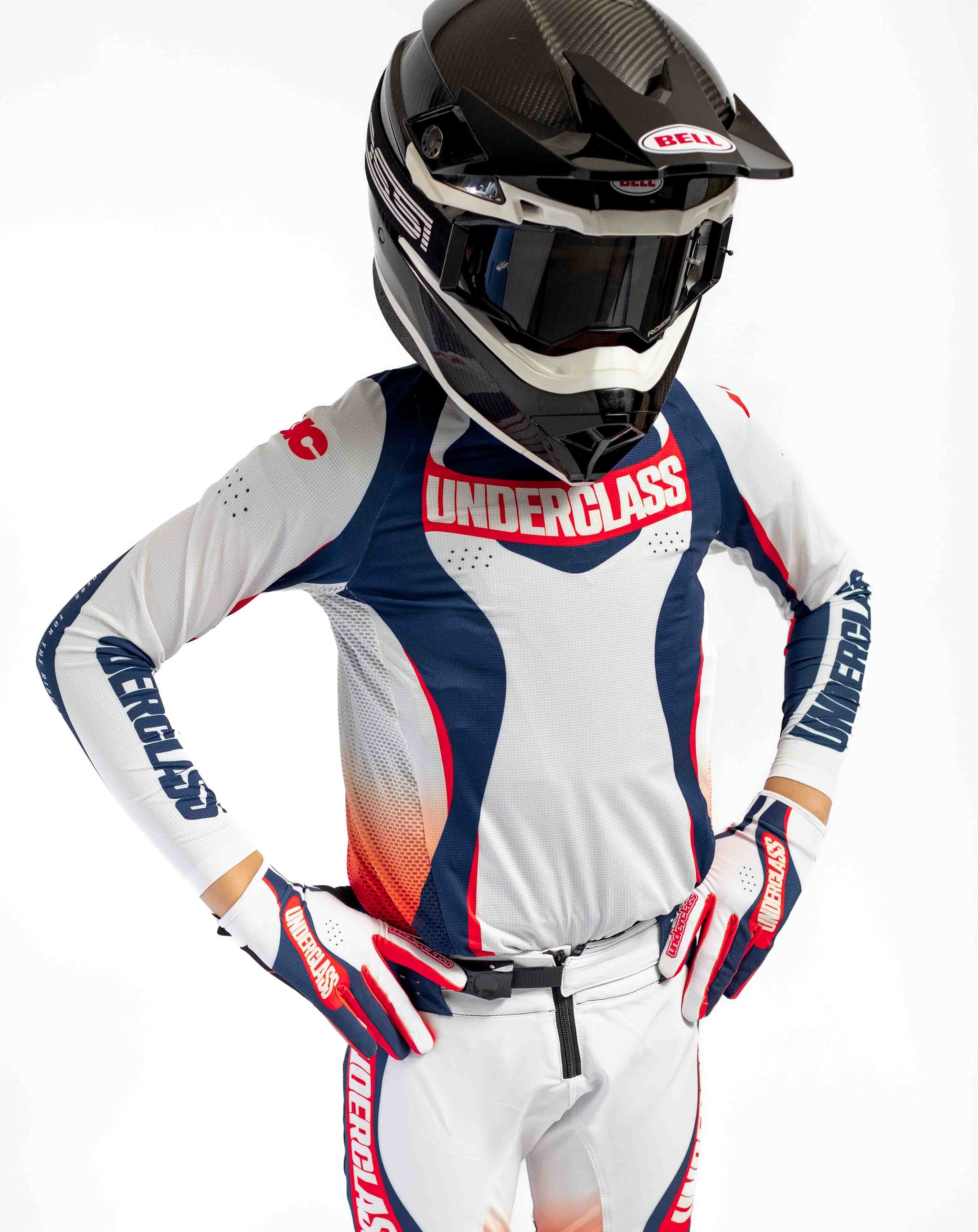 UCMX PRO Flow White Navy Youth Jersey