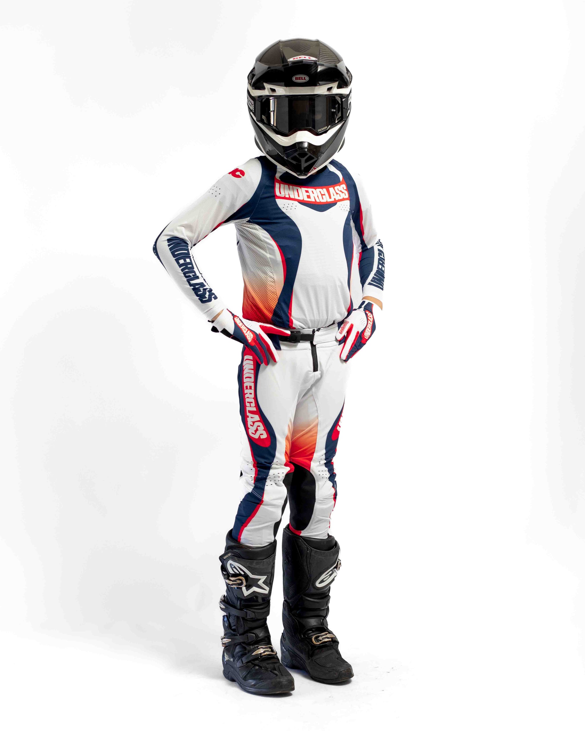 UCMX PRO Flow White Navy Youth Full Kit