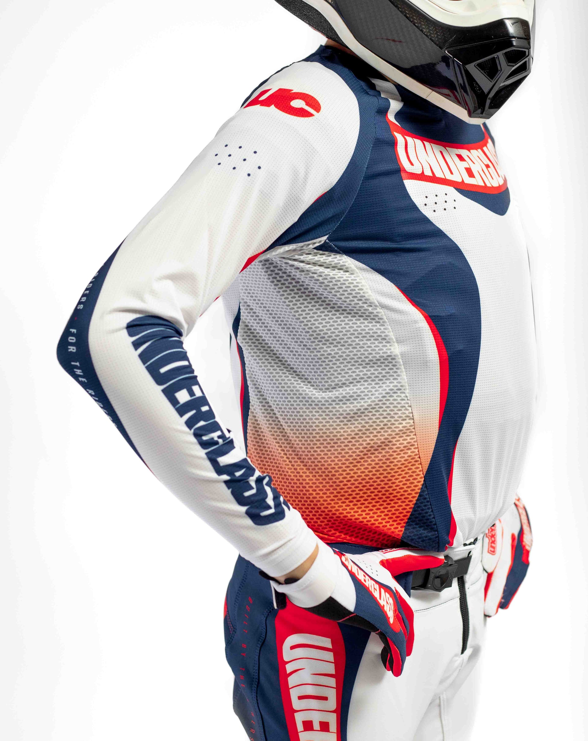 UCMX PRO Flow White Navy Youth Jersey