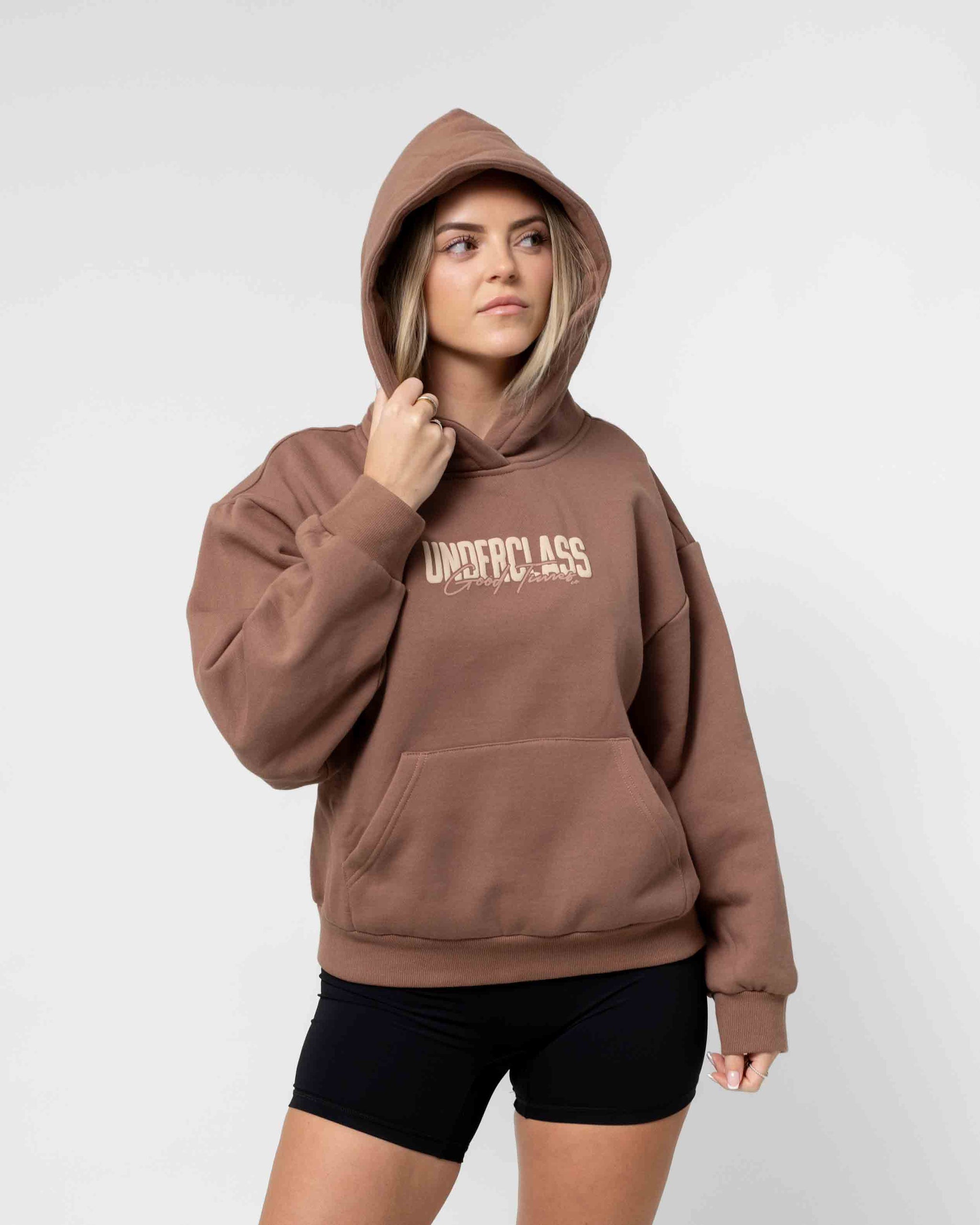 WOMENS GOOD TIMES HOOD - BROWN