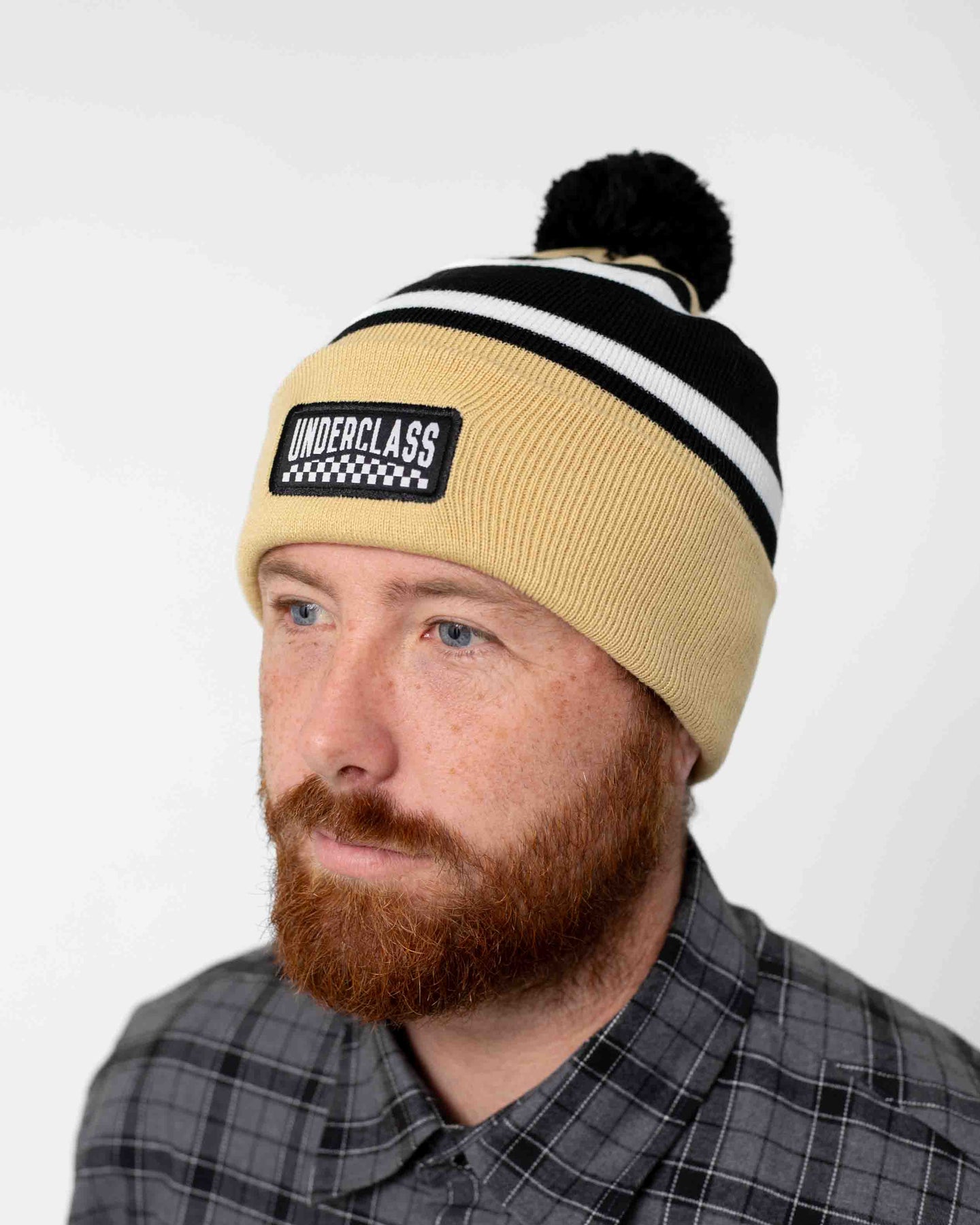 STRIPE BEANIE - BEIGE